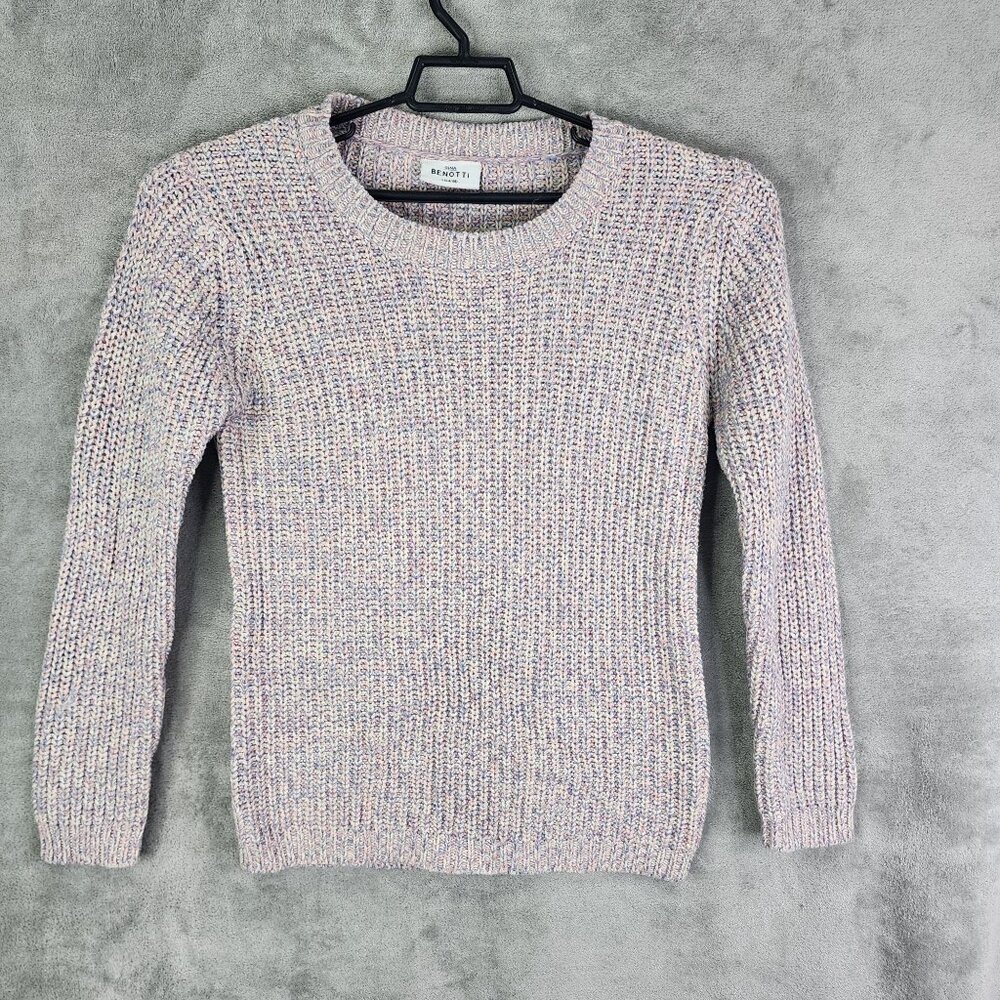 Womens Benotti Knit Sweater Multicolor Long Sleeve Crew Neck Size L 44/46